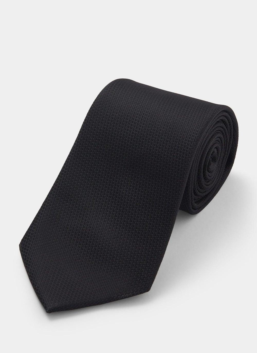 Taylor & Wright Black Skinny Silk Tie - Sleek & Stylish - Image 1
