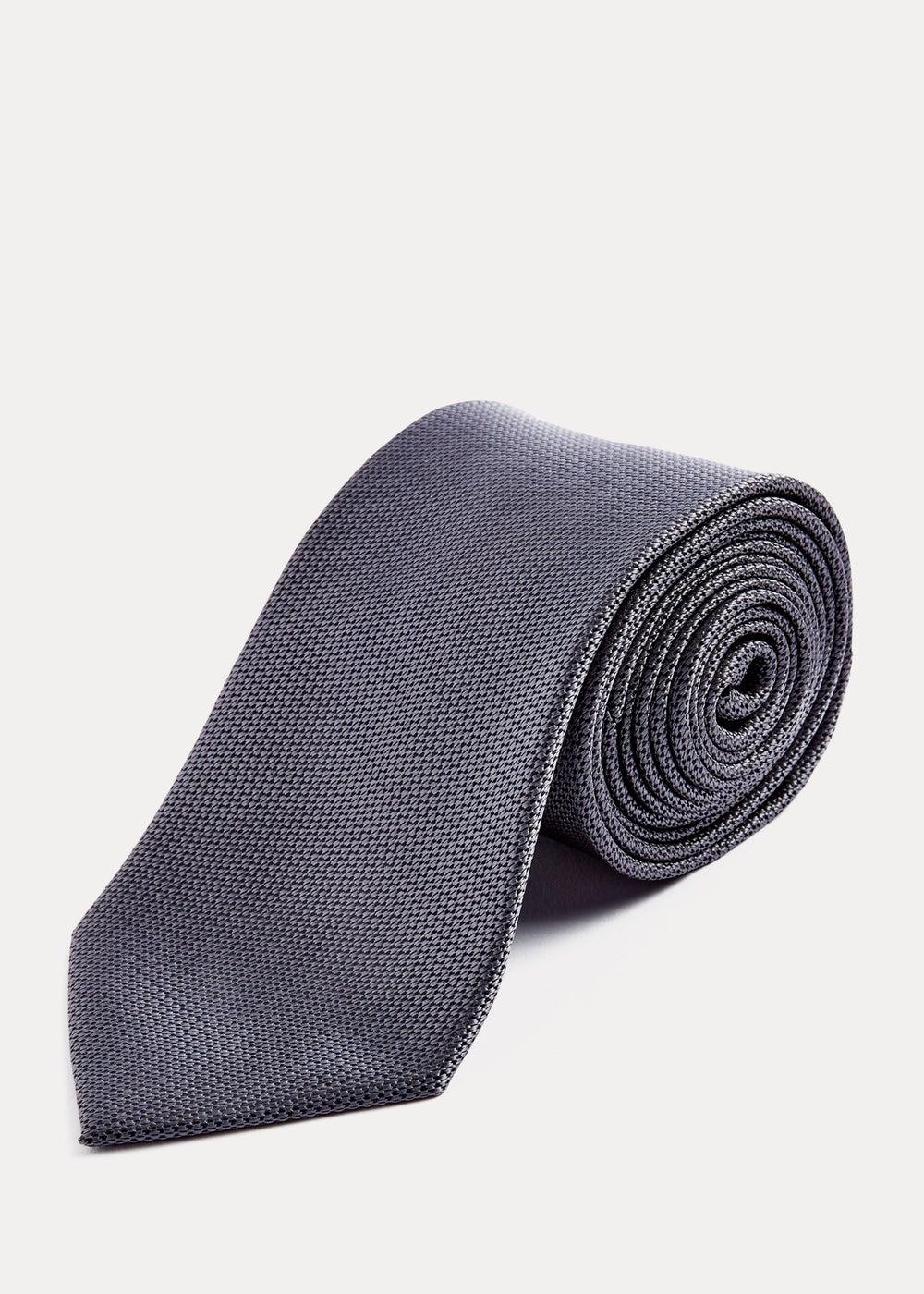 Taylor & Wright Elegant Grey Textured Tie - Image 1