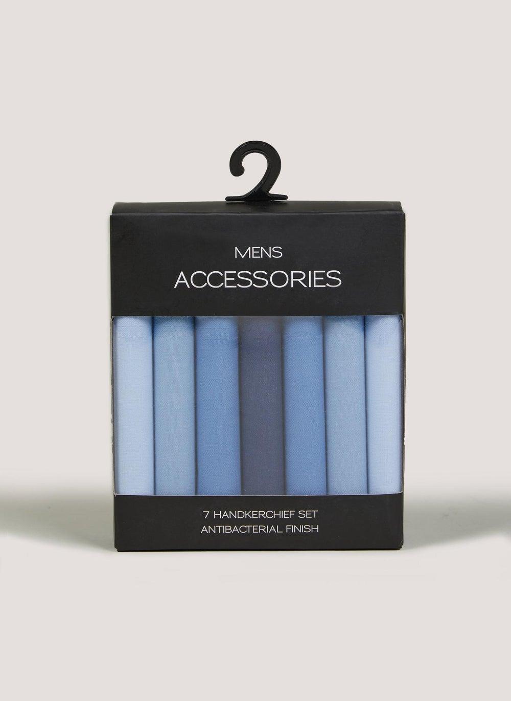 Matalan Blue 7-Pack: Elegant Cotton Handkerchiefs for Men - Image 1