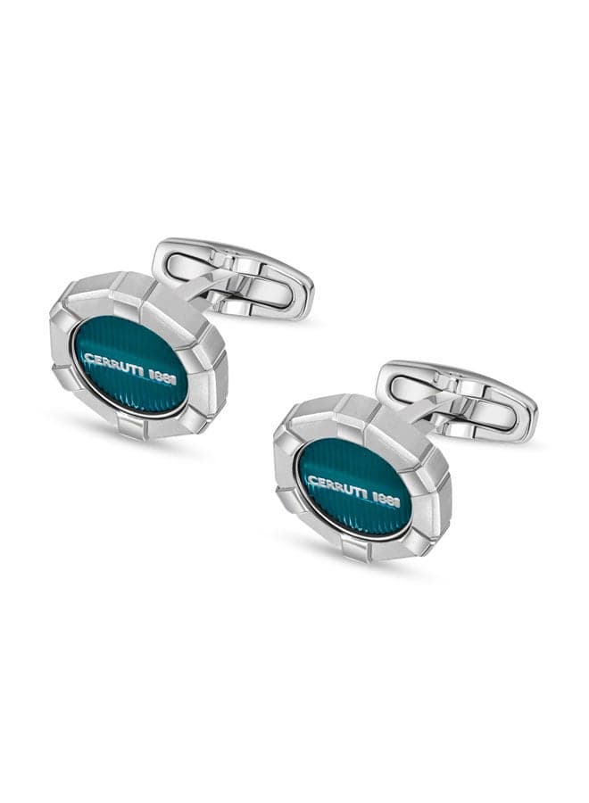 CERRUTI 1881 Cuff 3G Blue Plated Cufflinks - Elegant Heritage - Image 1