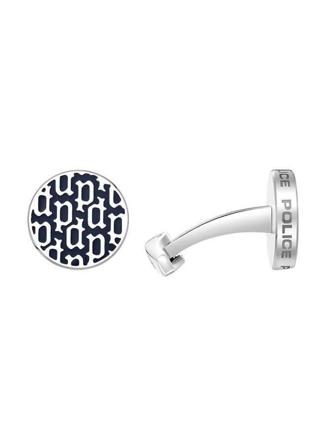 POLICE Silver Hero Blue Monogram Cufflinks PEAGC0022702 - Image 1
