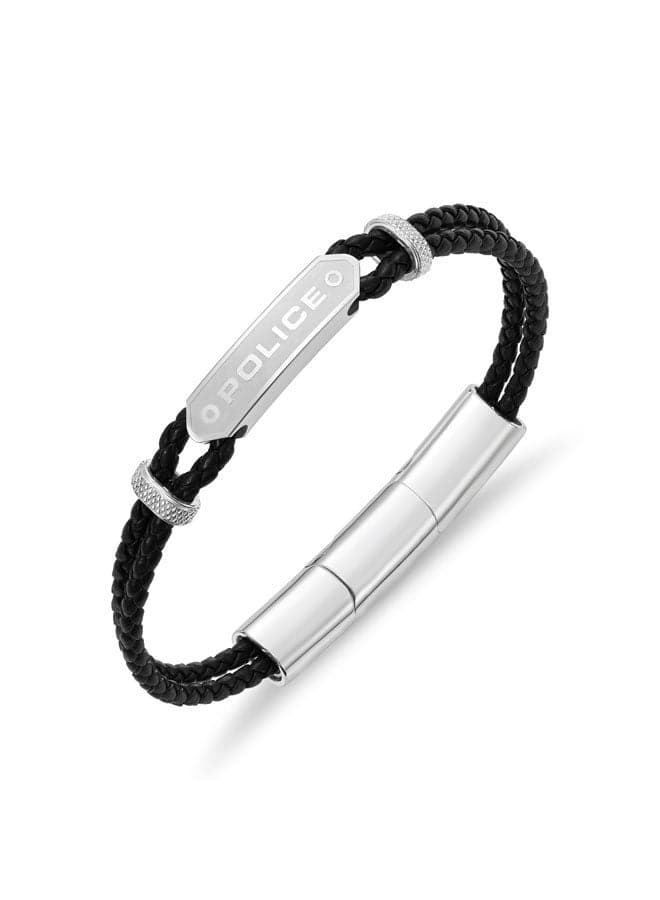 POLICE 180 Twincord: Dual-Strand Leather Bracelet - Image 1