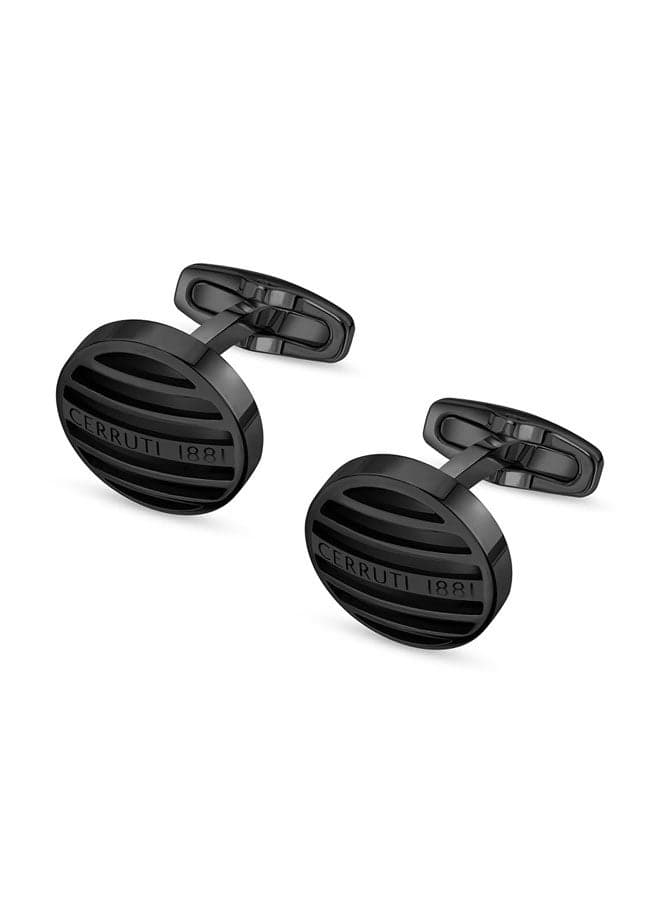 CERRUTI 1881 FALITO Black Onyx Cufflinks - Modern Elegance - Image 1