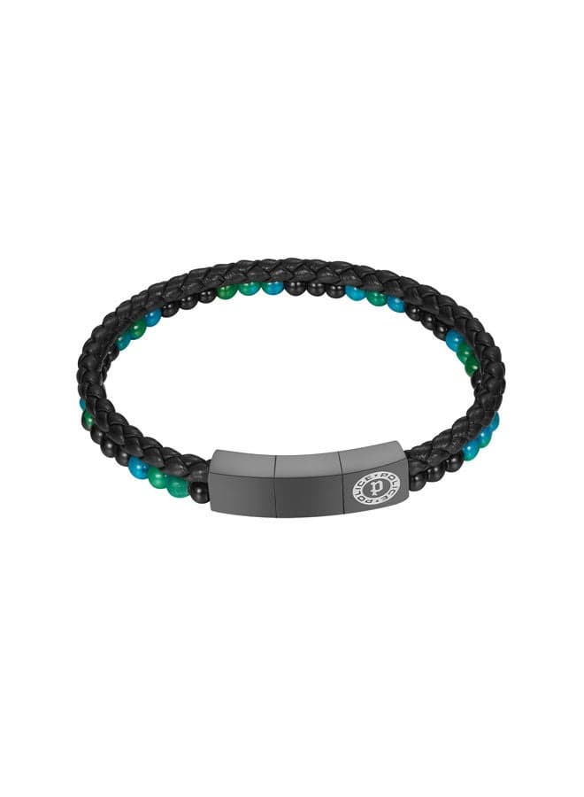 POLICE PEAGB0011701 Dual-Texture Onyx and Agate Men's Bracelet - Image 1
