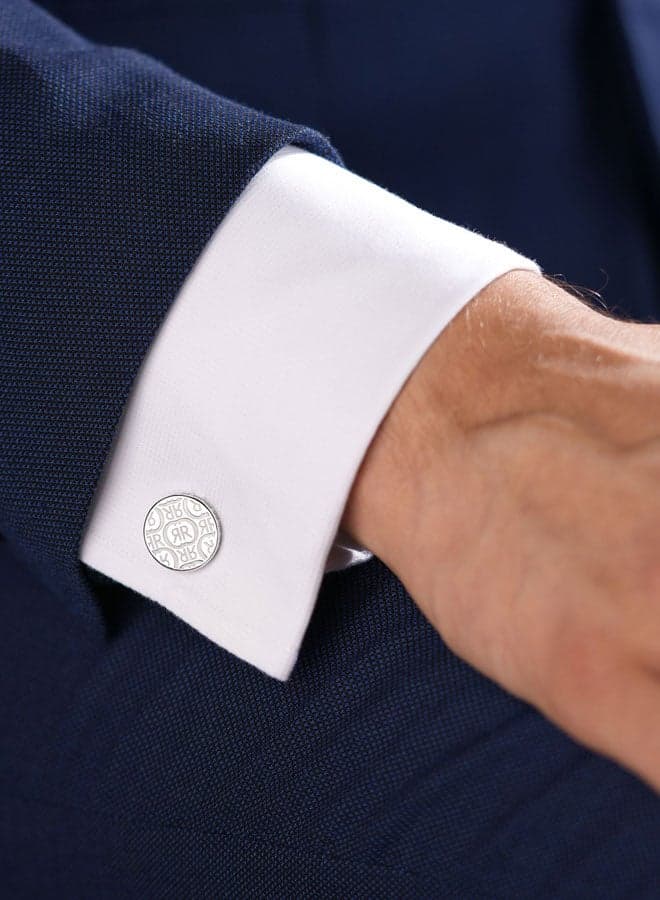 CERRUTI 1881 Silver Plaque Logo.2 Cufflinks for Ultimate Elegance - Image 1