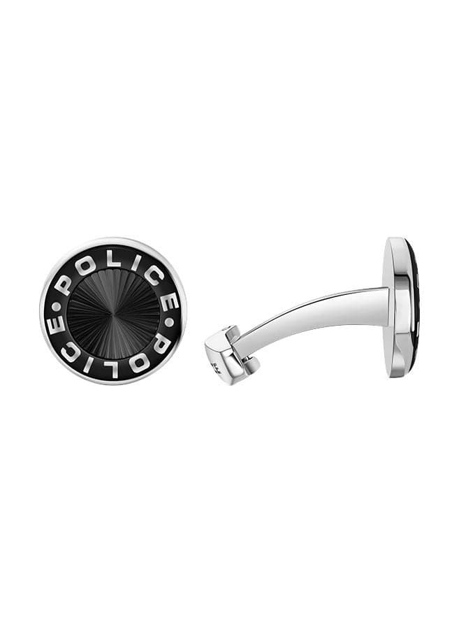 POLICE Black Rim Cufflinks PEAGC0034601 - Elegance for Every Man - Image 1