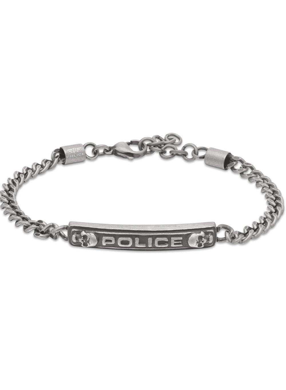 POLICE Cranio Antique Silver Bracelet – Defiant Elegance - Image 1