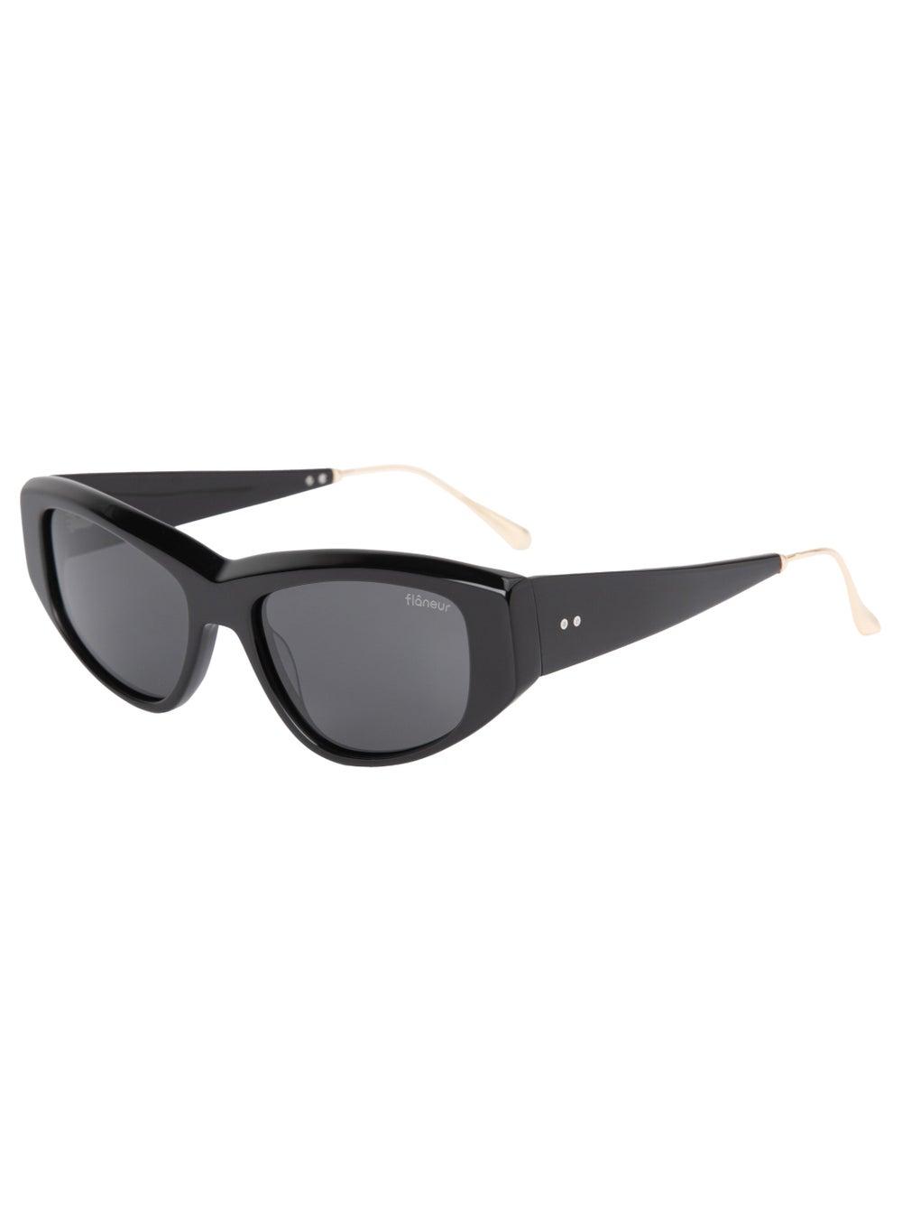 Flâneur Black 3 Flaneur Cats Eye Polarized Elegance Sunglasses - Image 1