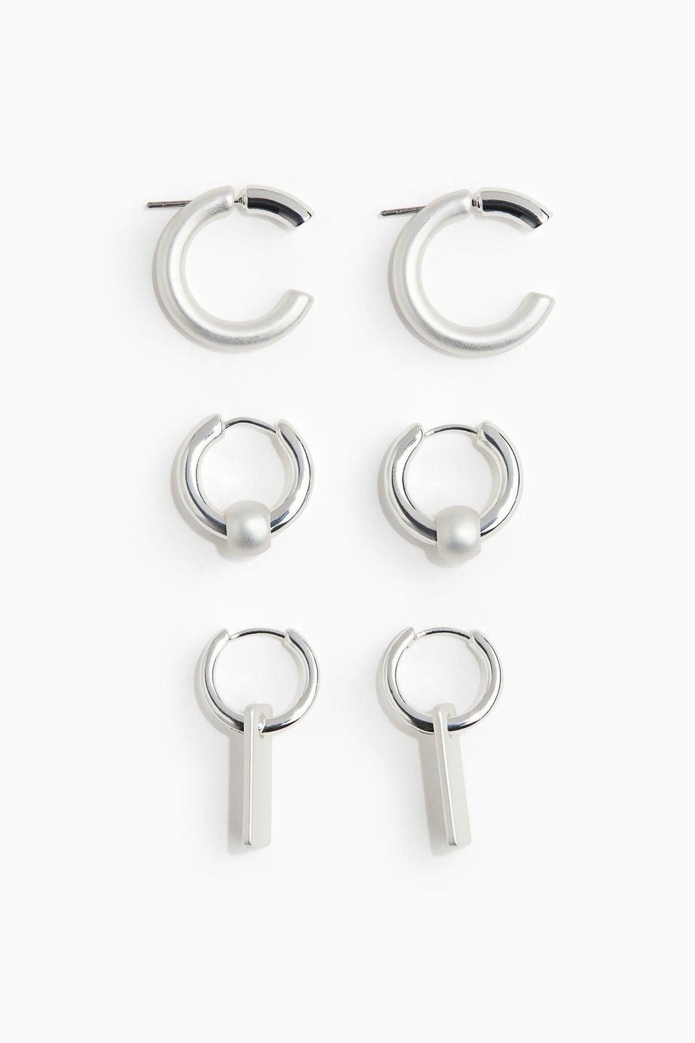 H&M Trio of Versatile Men's Hoop Earrings - Image 1