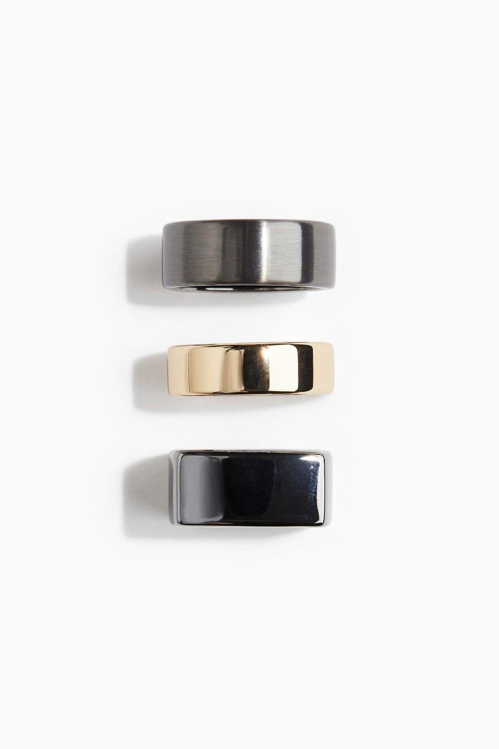 H&M Trio Set: 3-Pack Versatile Rings for Men - Image 1