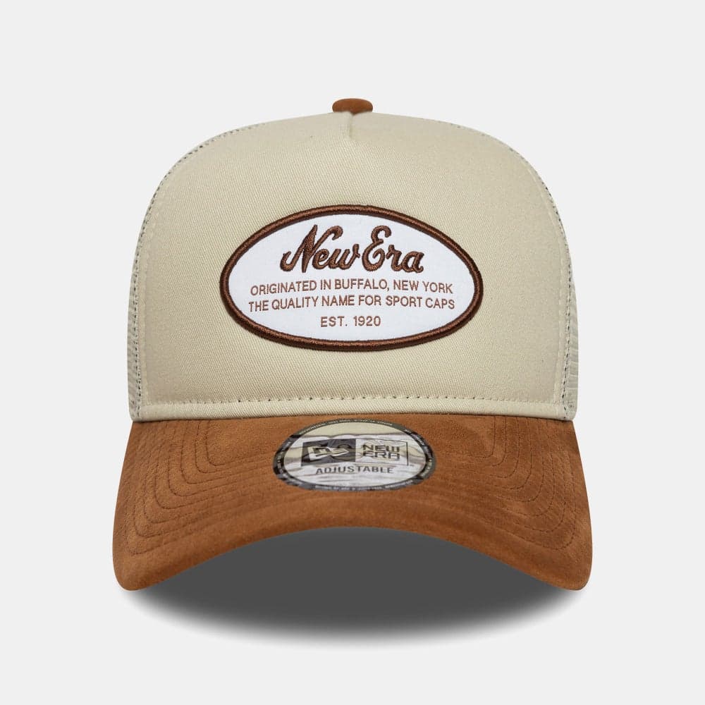 New Era Camo Trucker Cap - Men's Oval Patch Design - Image 1