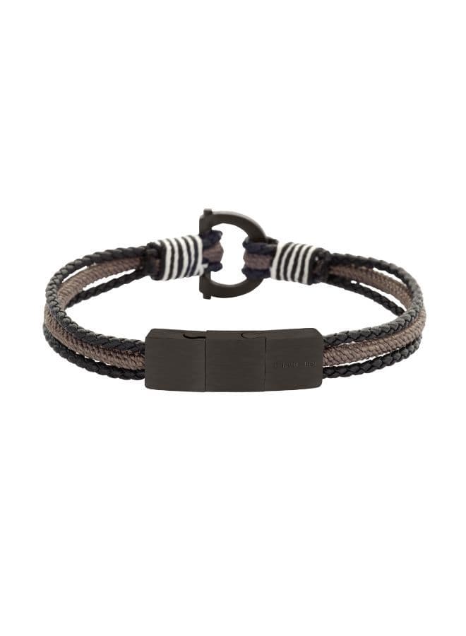 CERRUTI 1881 Gents Leather and Metal Bracelet - Image 1