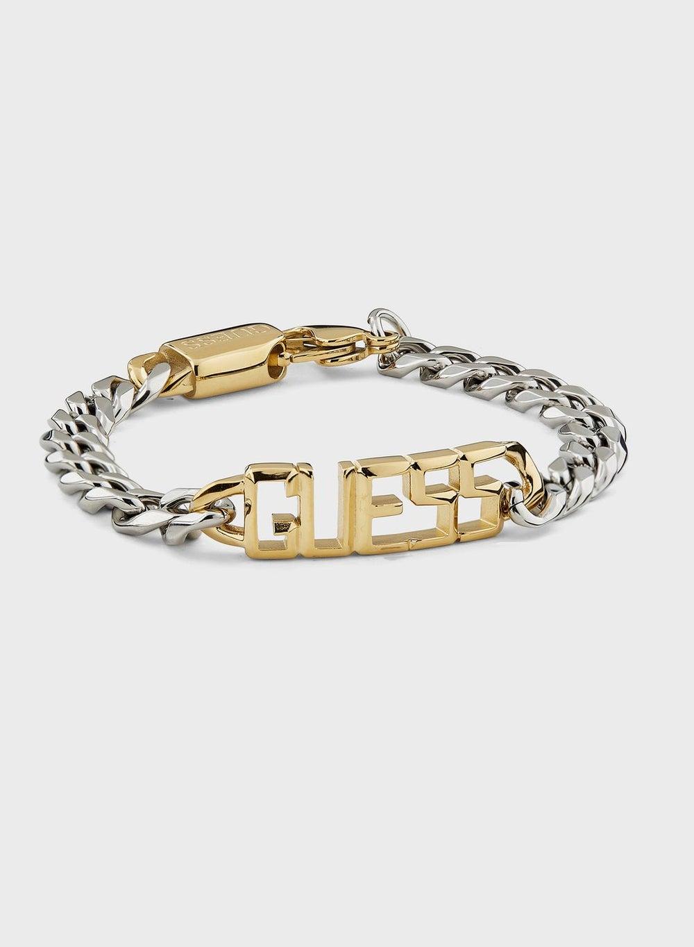 GUESS Logo Stainless Steel 7Mm Chain Bracelet for Men - Image 1