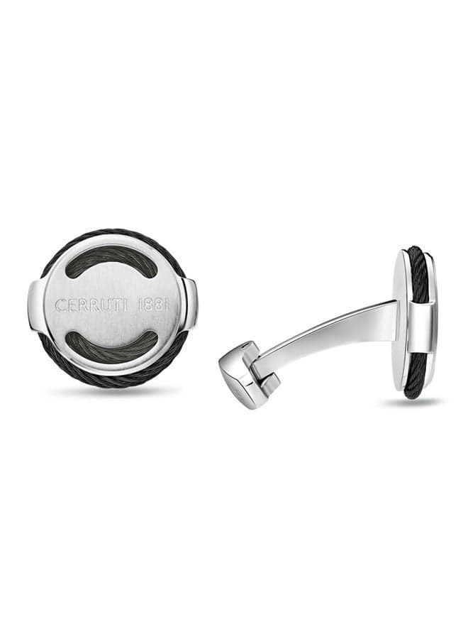 Cerruti 1881 Silver Cable Cufflinks: Elegance Redefined - Image 1