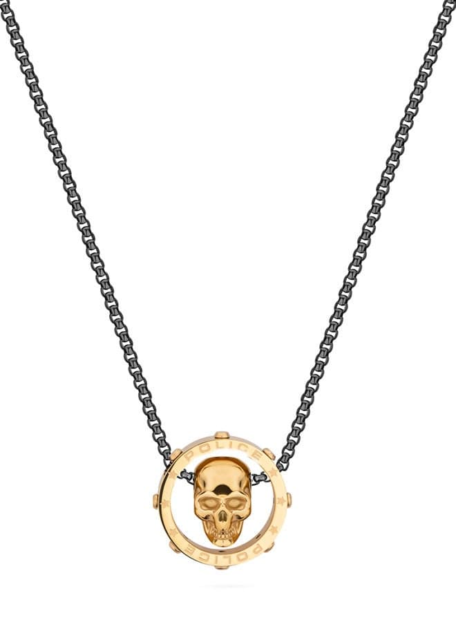 POLICE Vertex Grey Siny Gold-Plated Men's Necklace - Image 1