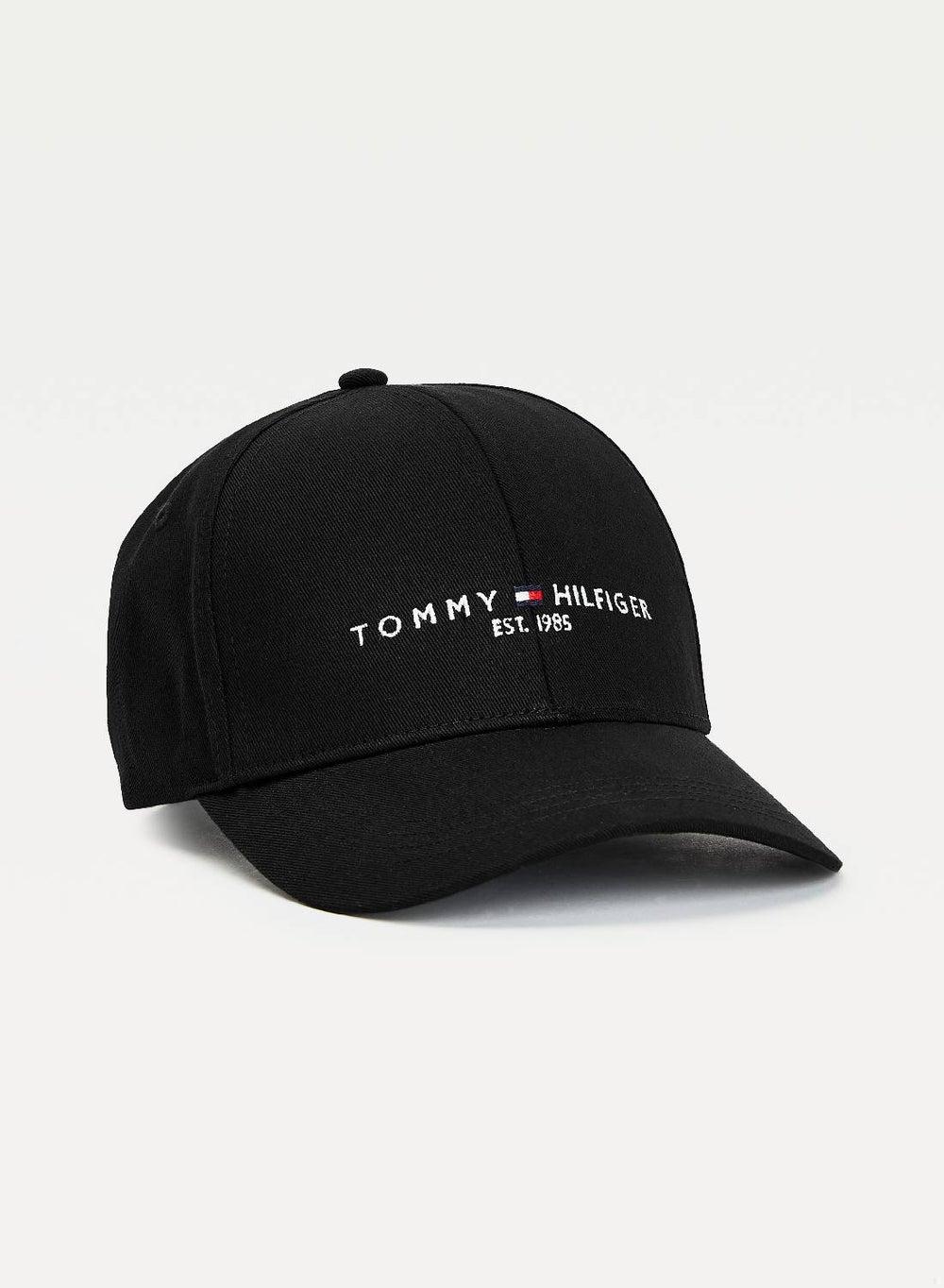 TOMMY HILFIGER Black Organic Cotton TH Cap - Timeless Style - Image 1