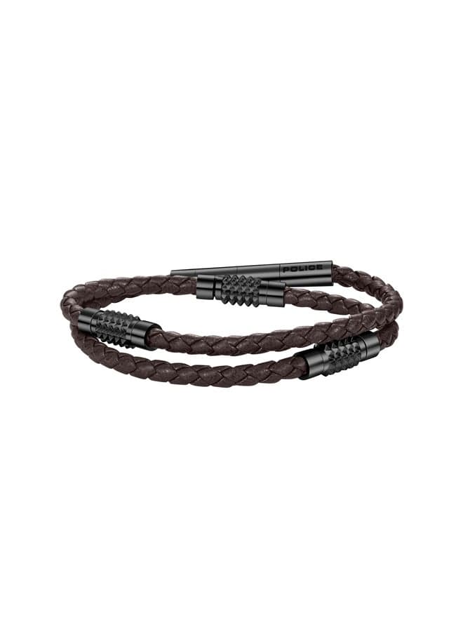POLICE Kingpins Men's Double Wrap Leather Bracelet PEAGB0005429 - Image 1