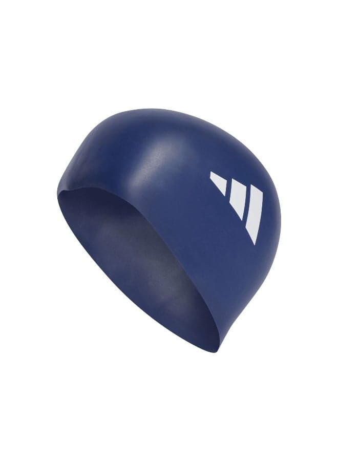 Adidas 3-Stripes Unisex Silicone Swim Cap – Dark Blue - Image 1