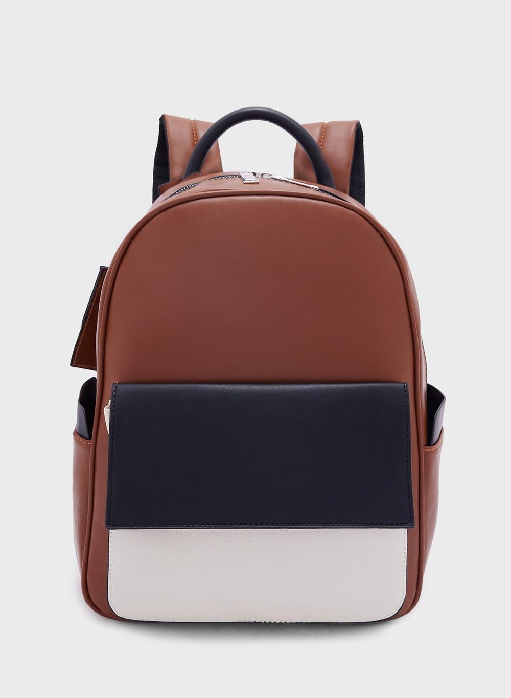 Robert Wood Men's Faux Leather Casual Backpack - Image 1
