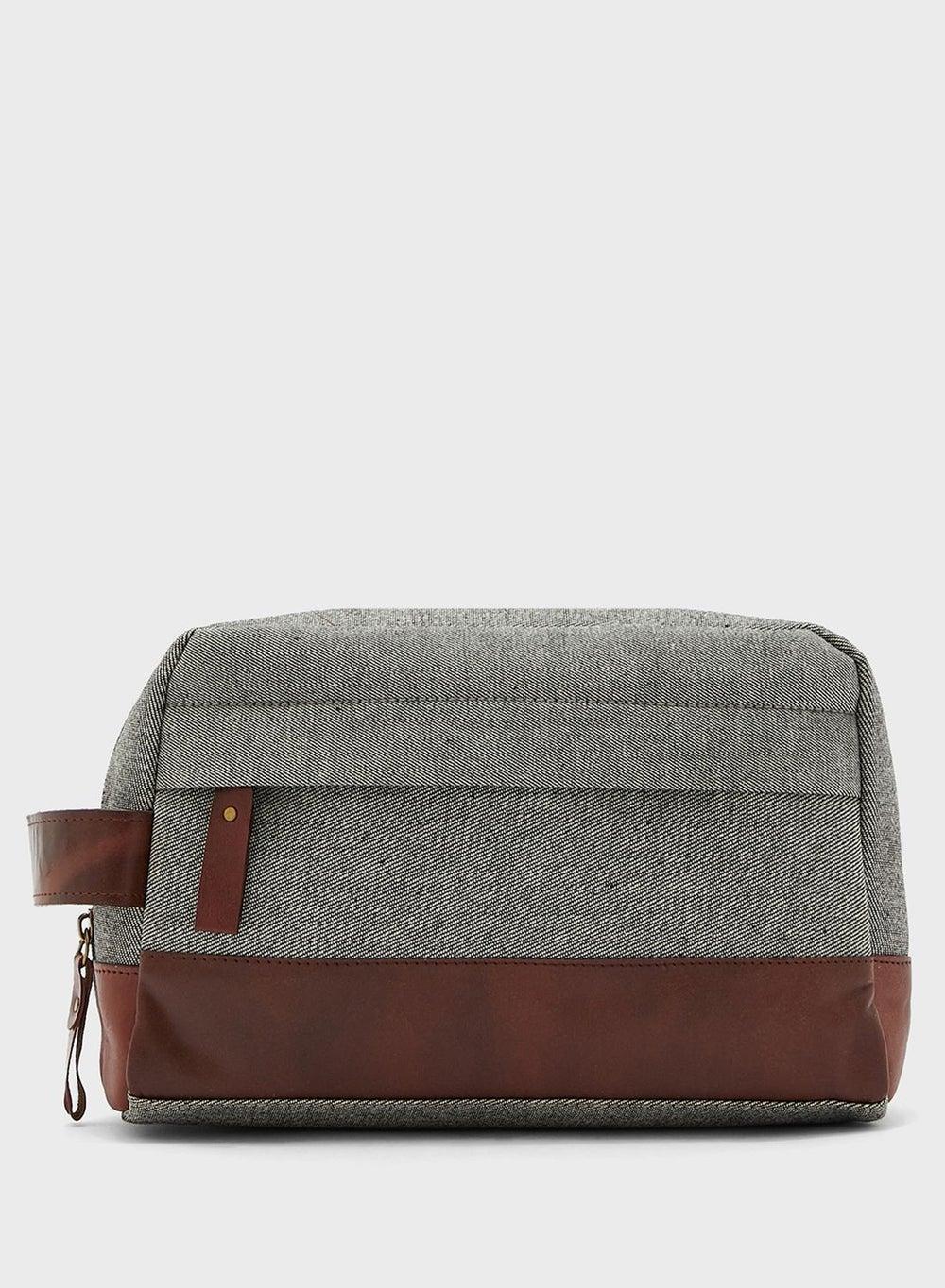Seventy Five Men's Canvas and Leather Travel Toiletry Bag - Image 1
