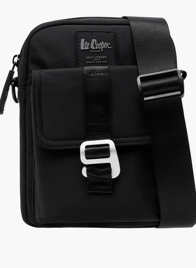Lee Cooper Chic Solid Crossbody Bag with Adjustable Strap - Image 1