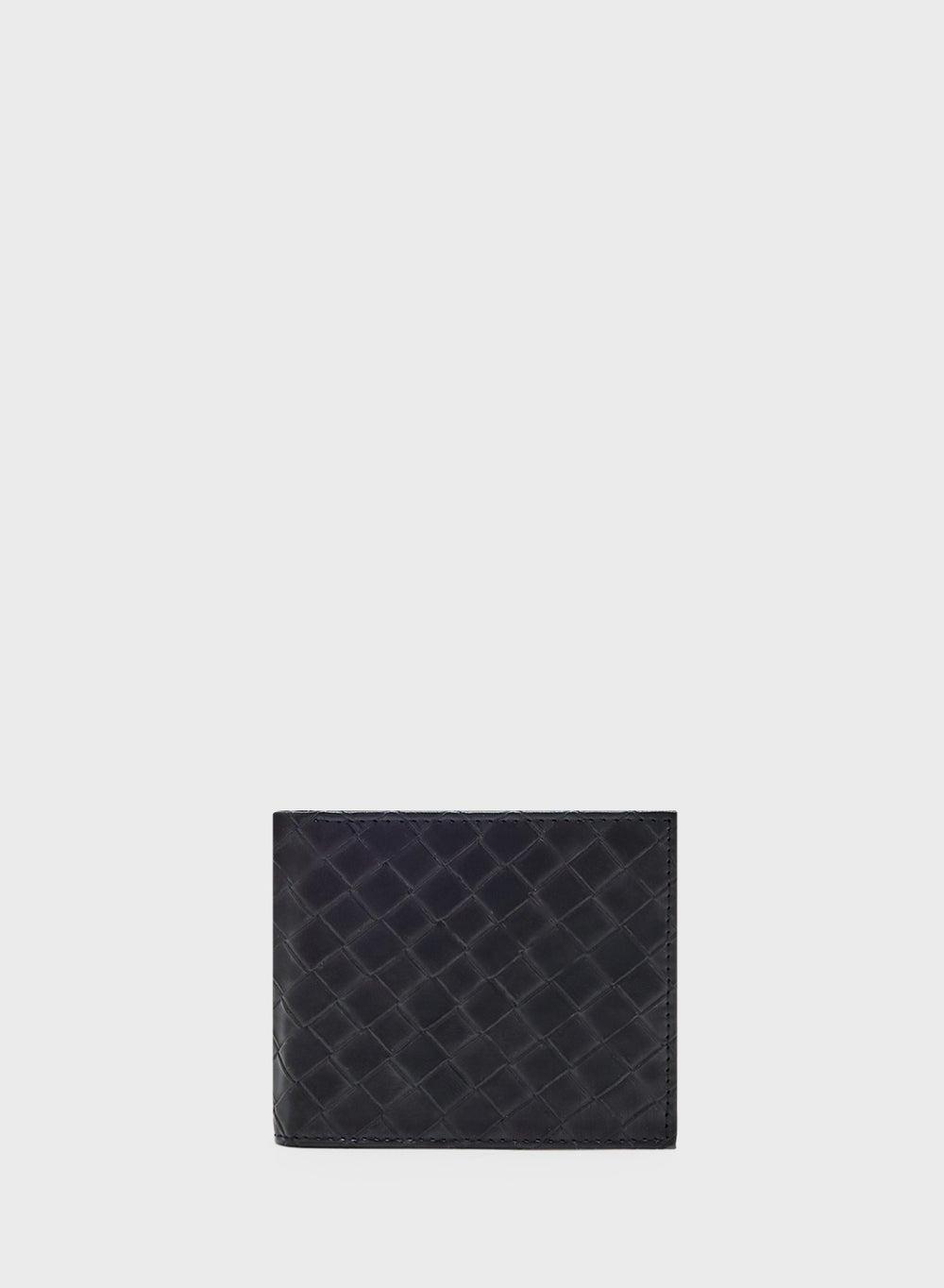 Robert Wood Weave Texture Bi-Fold Men's Luxury Wallet - Image 1