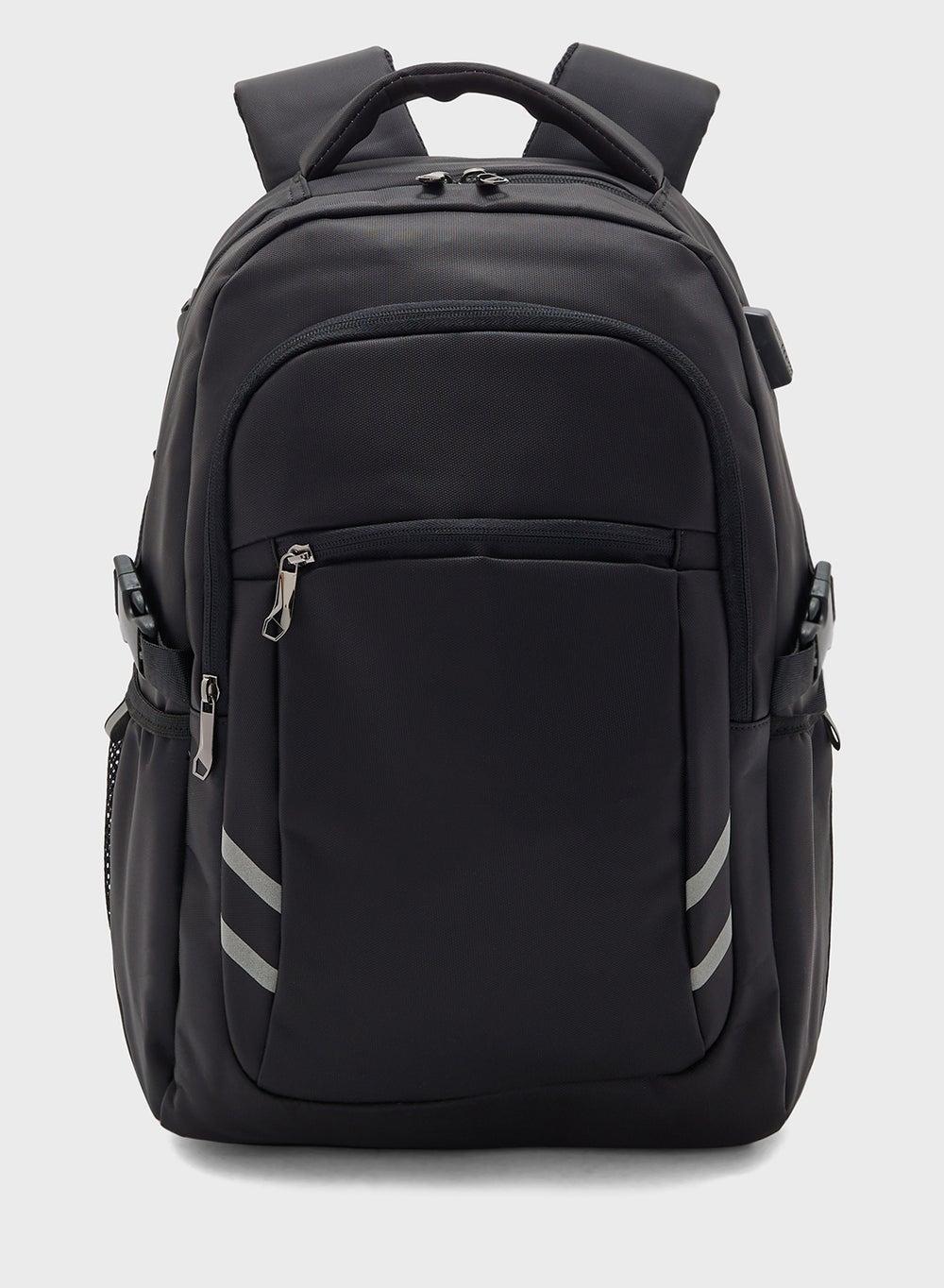 Robert Wood Premium Men's Backpack with Integrated USB Port - Image 1