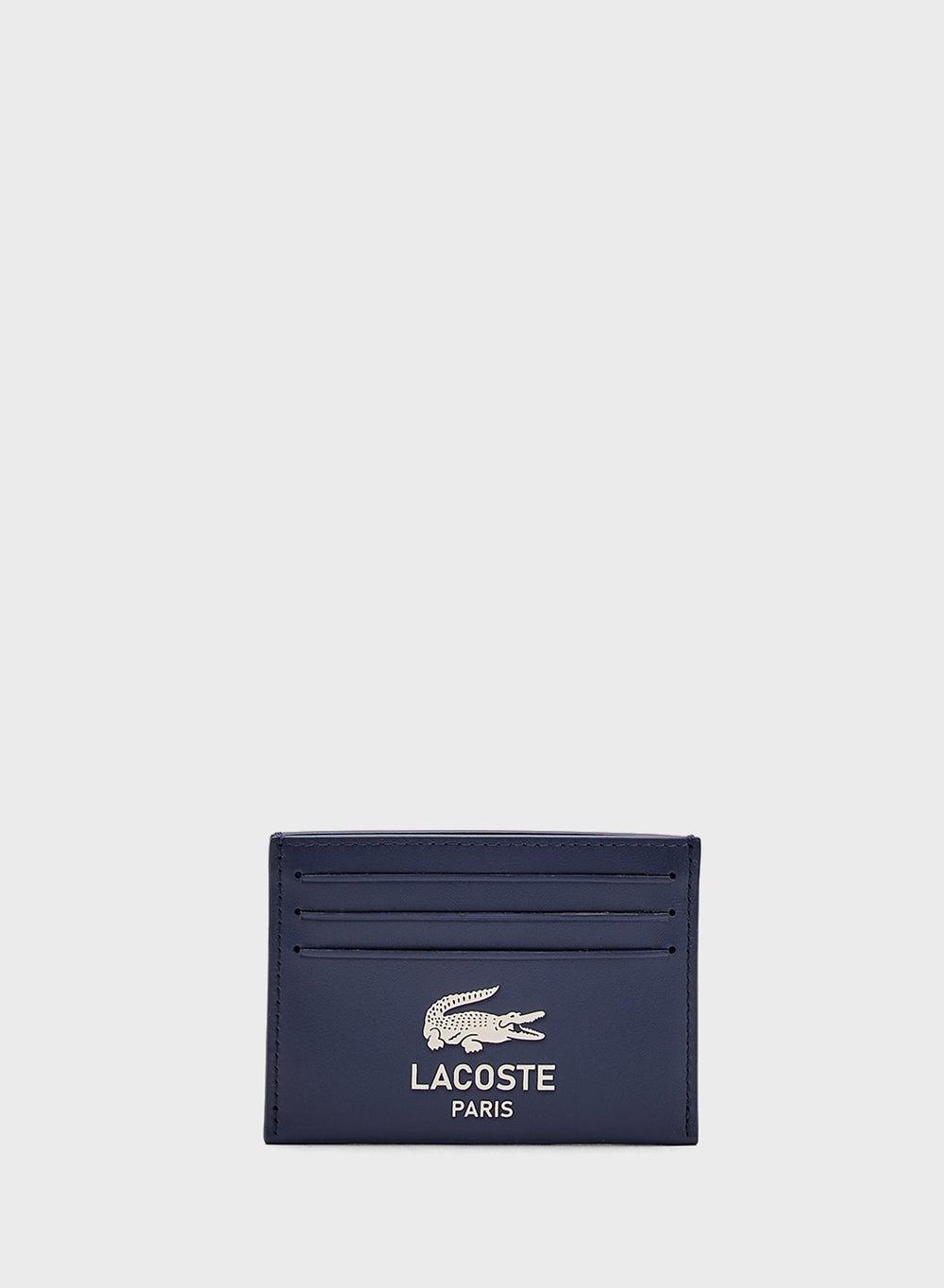 LACOSTE Monogram Elegant Leather Card Holder - Image 1