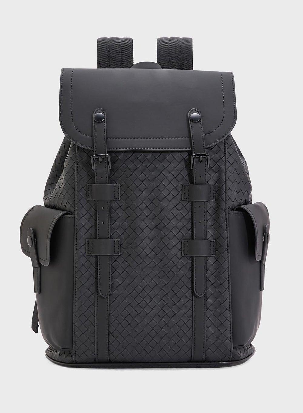 Robert Wood Premium Men's Faux Leather Textured Backpack - Image 1