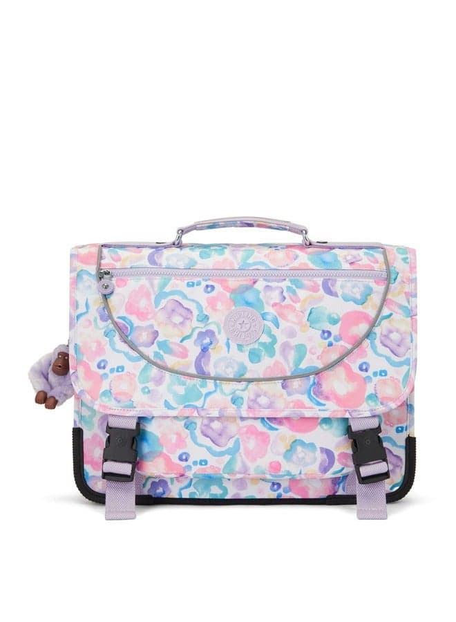 Kipling Preppy Aqua Flowers Backpack - Perfect for School - Image 1