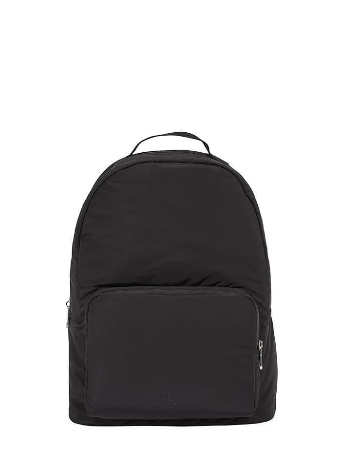 CALVIN KLEIN Men's Sleek Black Zip Backpack - Image 1