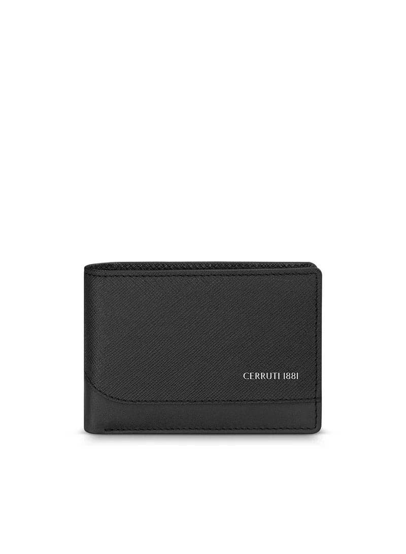 CERRUTI 1881 Contrast: Sleek Black Leather Men's Wallet - Image 1