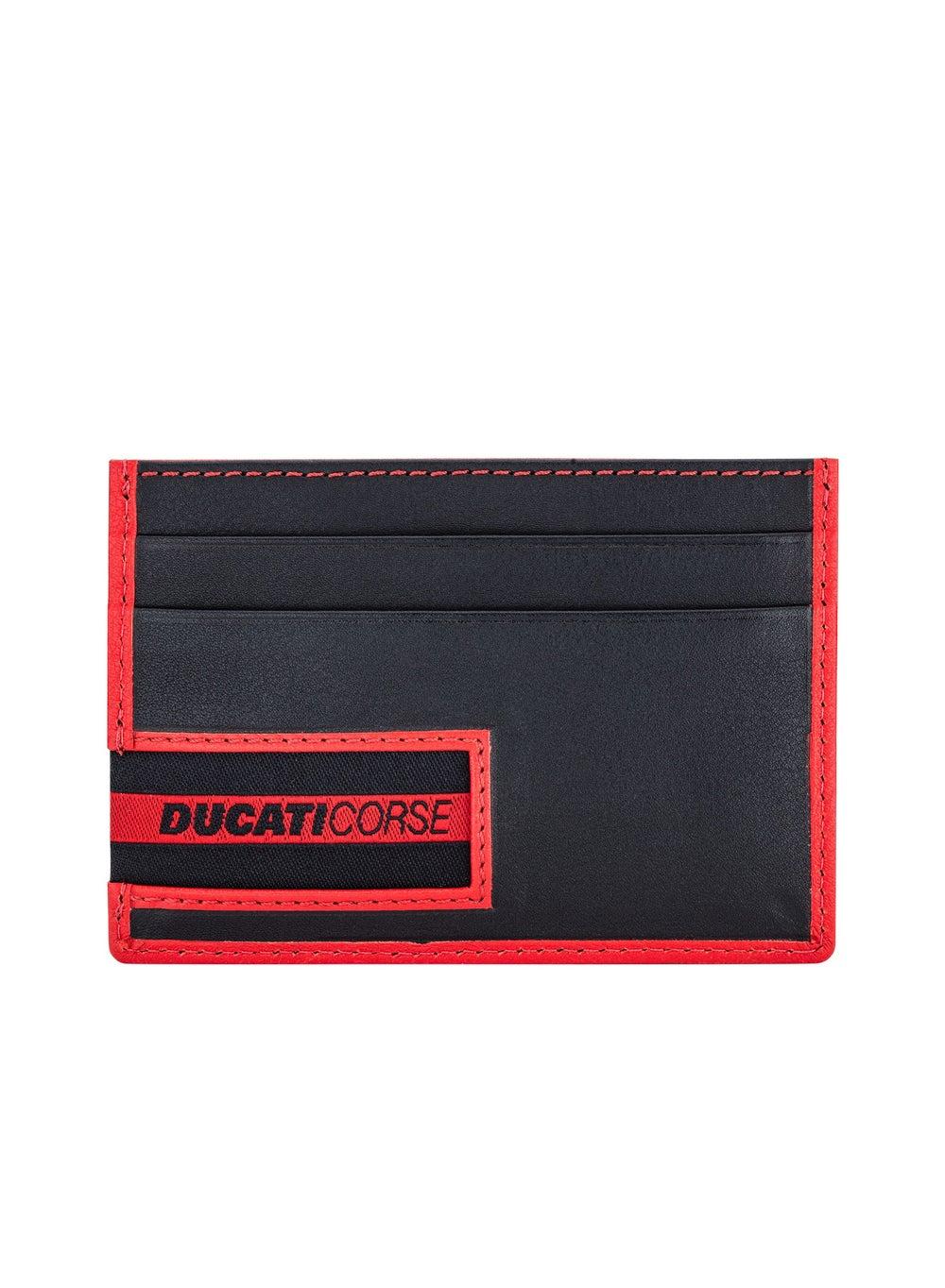 Ducati Corse Firenze Men's Luxury Leather Card Case - Black/Red - Image 1