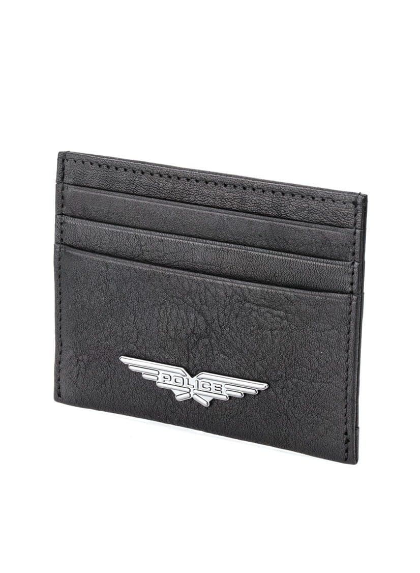 POLICE Spike Small Leather Card Case for Stylish Men - Image 1