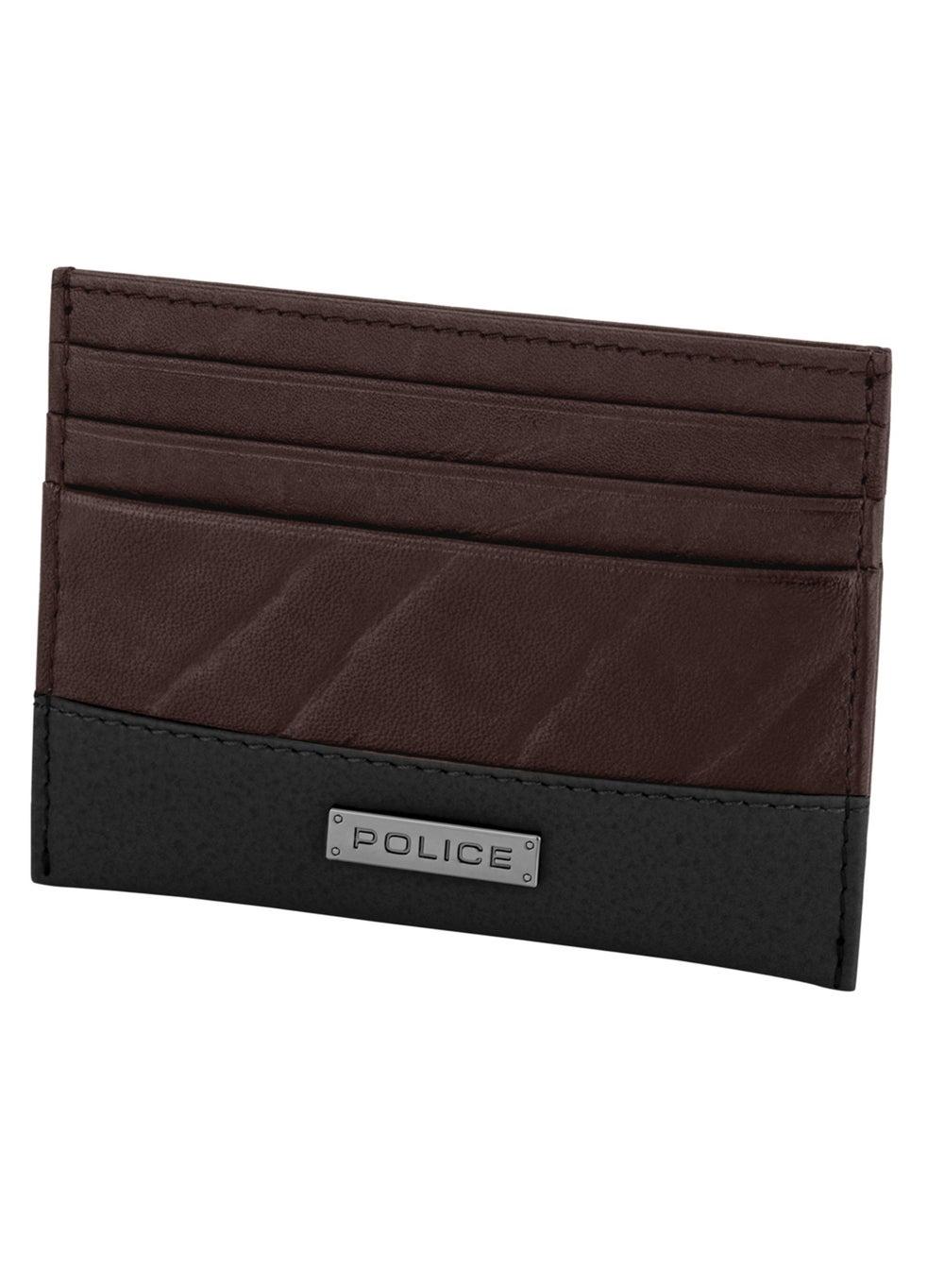 POLICE Dual-Tone Leather Card Holder for Men - Image 1