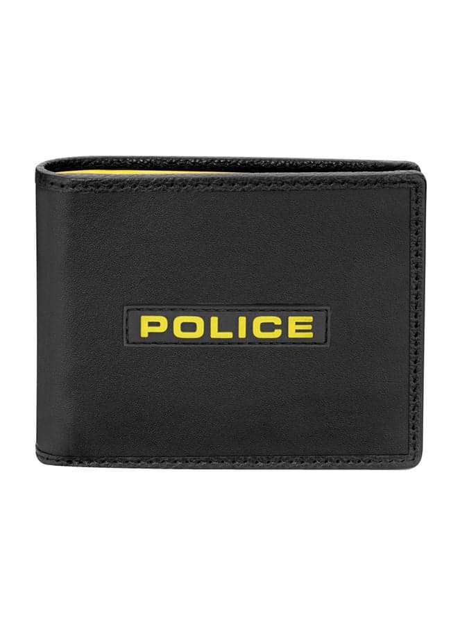 POLICE Medley Men's Black & Yellow Leather Wallet - Image 1