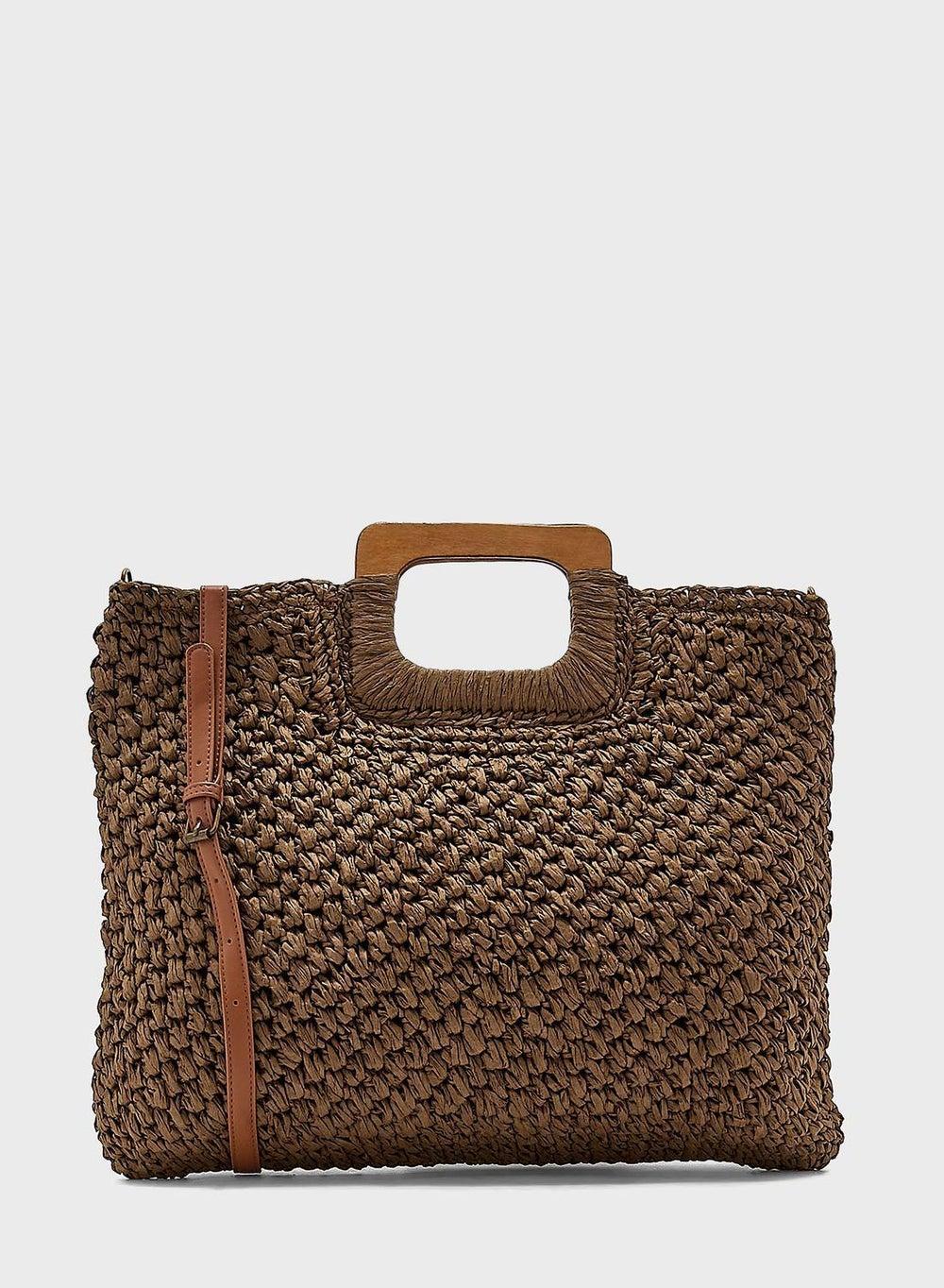 Ayra Chic Wooden Handle Tote Bag - Timeless Style - Image 1