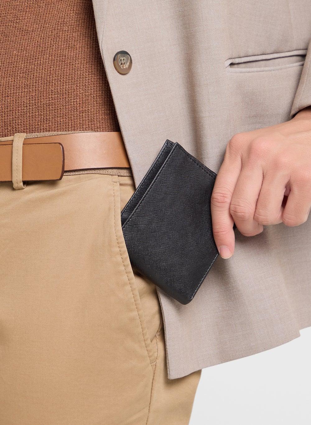 Robert Wood Safiano Two-Tone Bi-Fold Men's Wallet - Image 1