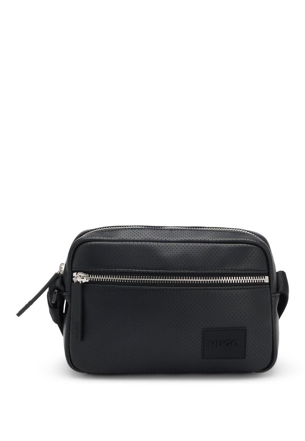 HUGO Urban Edge Men's Perforated Faux Leather Crossbody Bag - Image 1