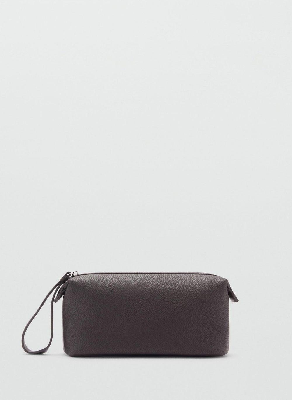 Mango Man Pebbled Cosmetic Bag with Contrast Strap - Image 1
