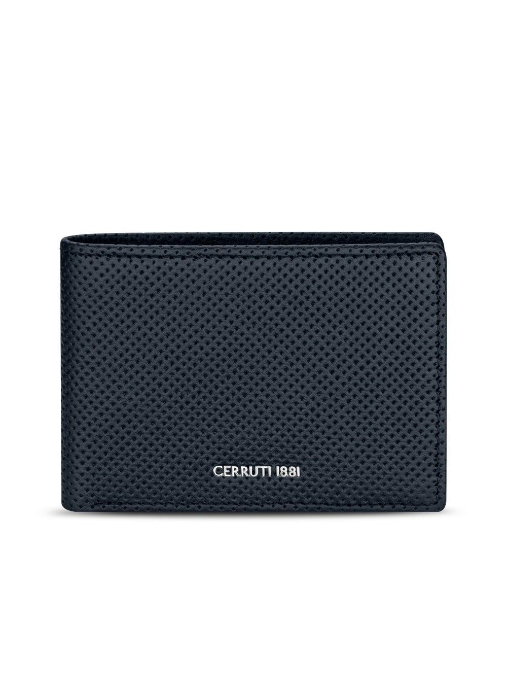 CERRUTI 1881 Blue Leather Men’s Wallet with Net Print - Image 1