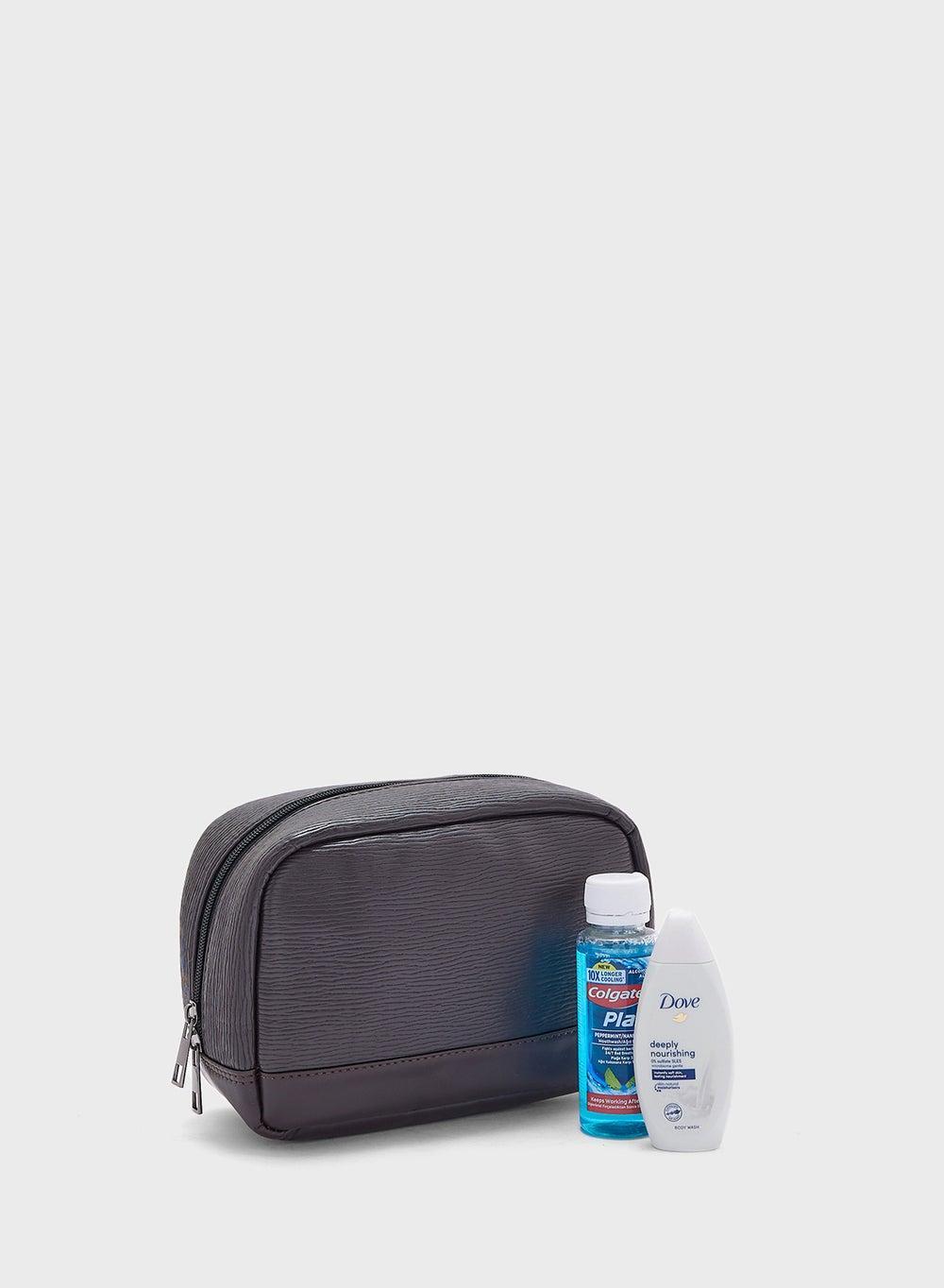 Robert Wood Textured Wash Bag - Sleek Storage for Men - Image 1