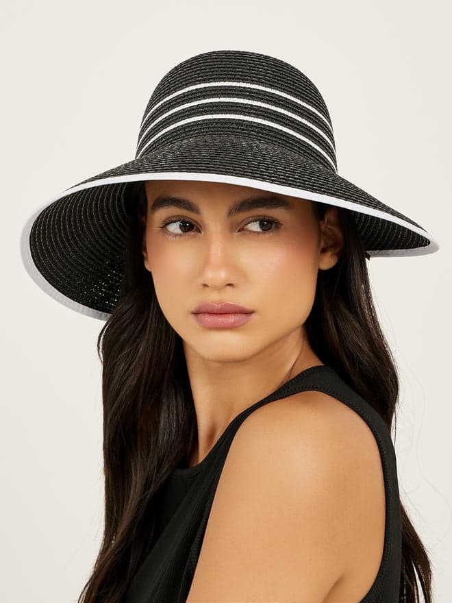 Styli Striped Straw Hat for Women – Summer Elegance - Image 1