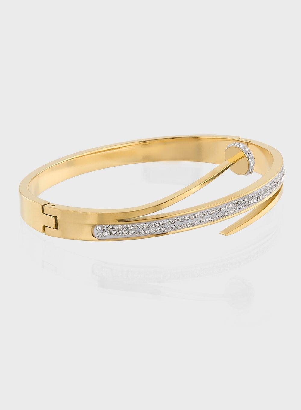 Staurtz Nailed Double-Rimmed Gold Bracelet Elegance - Image 1
