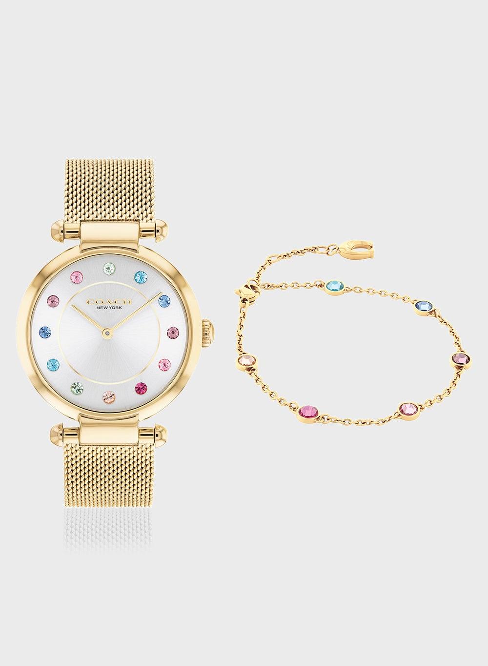 COACH CARY Women's Elegant Gold Tone Watch Set - Image 1