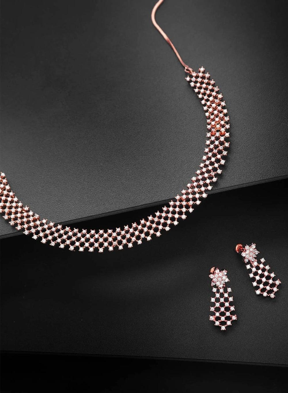 Priyaasi Rose Pink & White Diamond Elegance Set - Image 1
