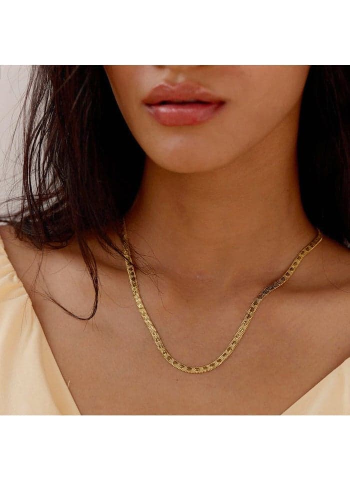 Noya Ella 18K Gold Plated Heart Chain Necklace for Women - Image 1