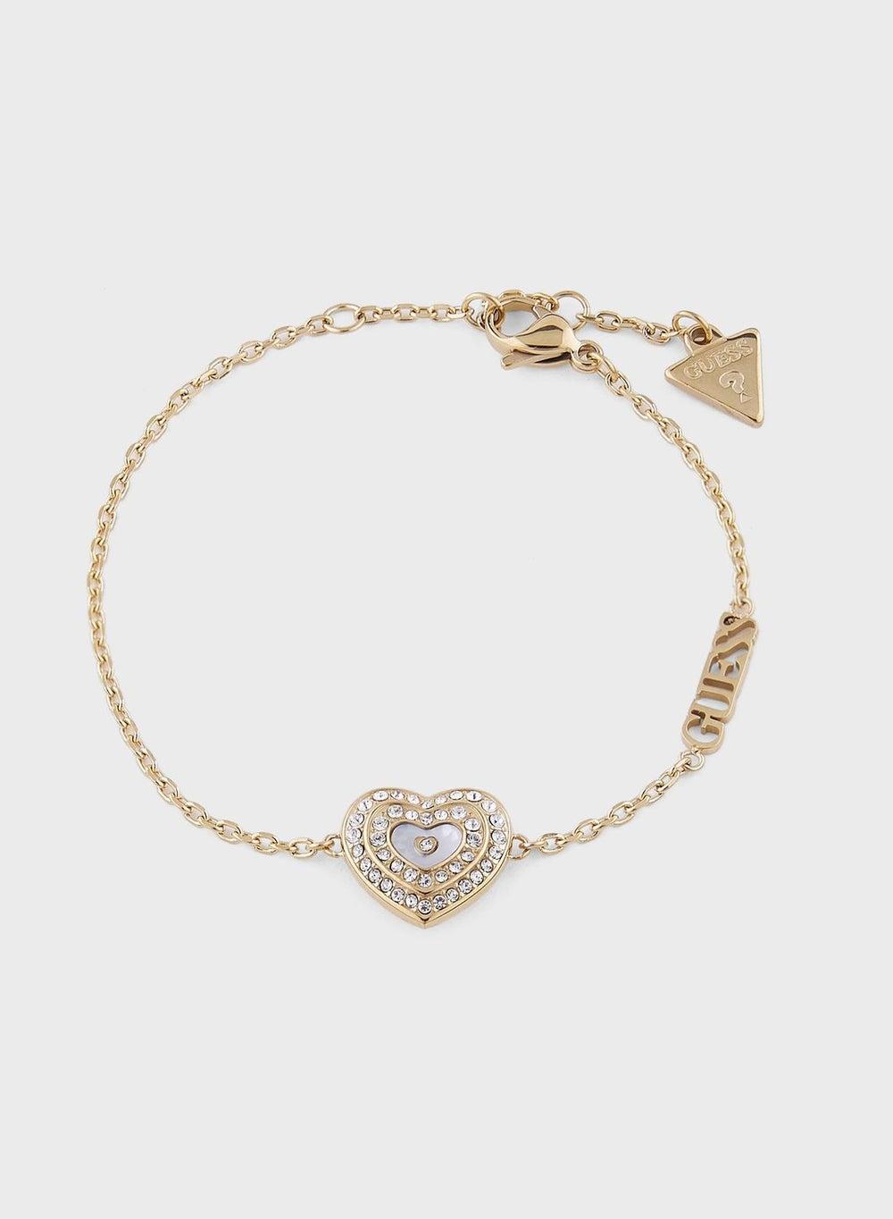 GUESS Elegant Heart Charm Chain Bracelet for Women - Image 1
