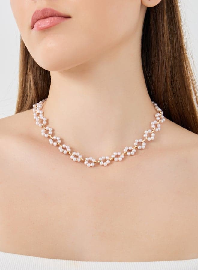 Styli Multi Faux Pearl Necklace with Elegant Lobster Clasp - Image 1