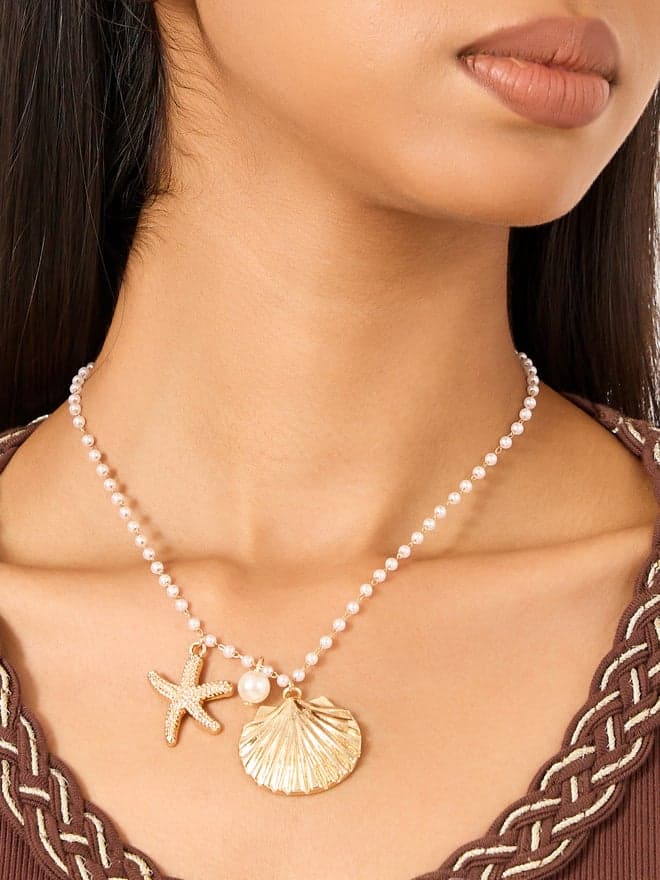 Styli Shell Star Fish Necklace Elegance for Women - Image 1